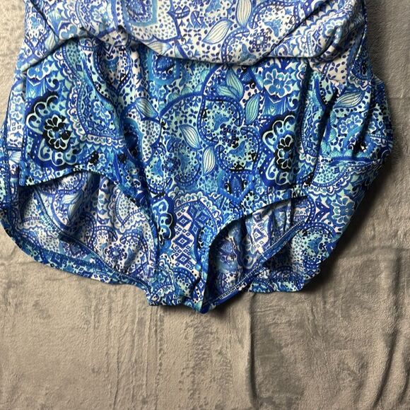Rose Marie Reid Blue Paisley Swim Dress Size 24W - Picture 5 of 11